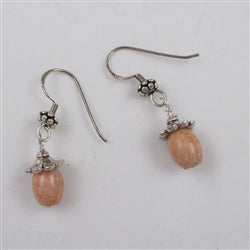Pink Marble & Silver Earrings - VP's Jewelry