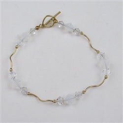 Swarovski crystal bi-cone & gold bracelet