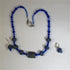 Midnight Blue Handmade Artisan Bead Necklace & Earrings - VP's Jewelry  