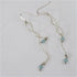 Long Dangling Earrings Sterling Silver and Aqua Crystal - VP's Jewelry