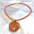 Handmade Rust Kazuri Pendant Necklace - VP's Jewelry