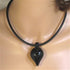 One Of A Kind Black Handmade Pendant on Leather Necklace - VP's Jewelry