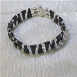 Black Crystal Cuff Bracelet - VP's Jewelry