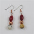 Crazy lace agate gemstone earrings with copper accents