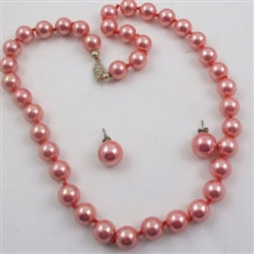 Rose South Sea Pearl Necklace & Earrings Jewelry Set - VP's Jewelry  