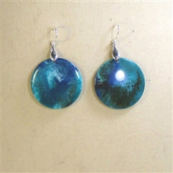 Vintage Blue Peacock Marbled Drop Earrings - VP's Jewelry