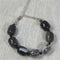 Black & White Agate and Black Onyx Beaded Bracelet