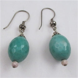 Classic gemstone chrysocolla earrings handcrafted