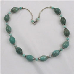 Aqua gemstone bead necklace