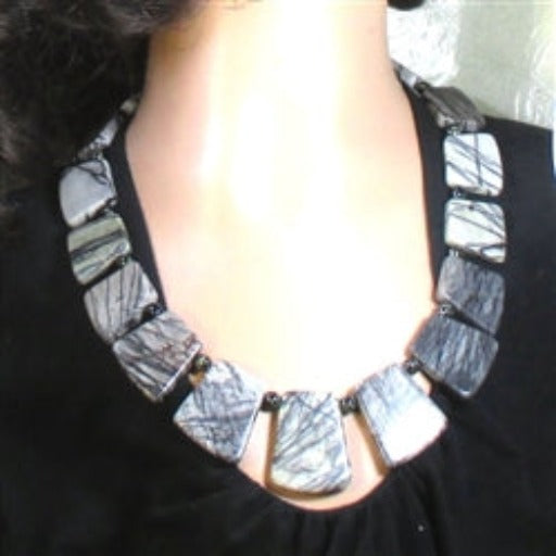 Zebra Jasper Gemstone One Of A Kind Collar Necklace