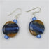 Fair trade honey & blue Kazuri Earrings