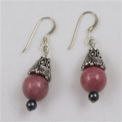 Rhodonite gemstone drop earrings