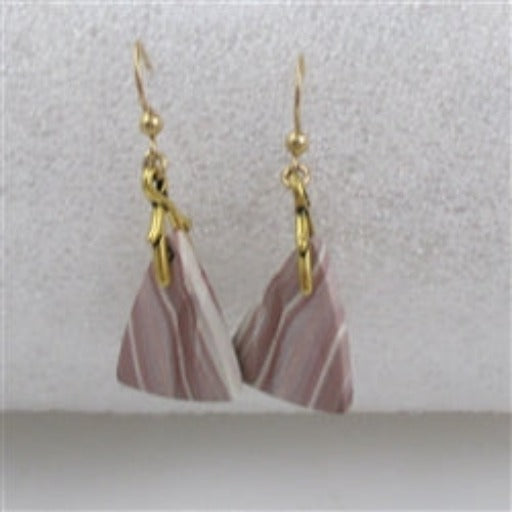 Hickoryite gemstone & gold earrings