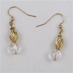 Rock Crystal and Gold Earrings - VP's Jewelry