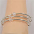 Three Strand Silver Tube and Crystal Quartz Bracelet  - VP's Jewelry