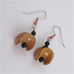 Handmade Golden Brown Kazuri Copper Earrings - VP's Jewelry 