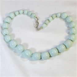 Classic Handmade Kazuri Necklace in Aqua - VP's Jewelry