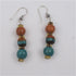Buy Kazuri Earrings in peacock and brown fair trade beads