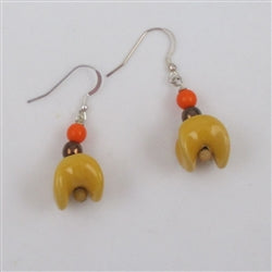 Bright Yellow Drop Kazuri Earrings - VP's Jewelry 