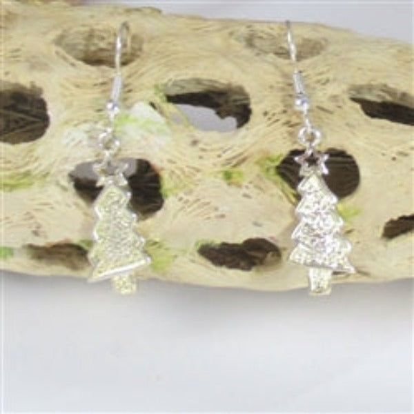 Pewter Christmas Tree Earrings - VP's Jewelry