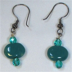 Buy Kazuri earrings fair trade beads turquoise