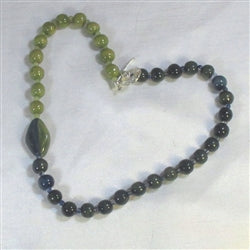 Buy Blue & Green Beaded  Kazuri Necklace Fair Trade Beads