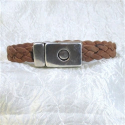 Man's Brown Braided Leather Bracelet - VP's Jewelry