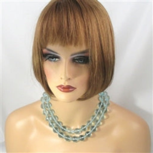 Aqua Double Stand Bead Crystal Necklace Classic - VP's Jewelry