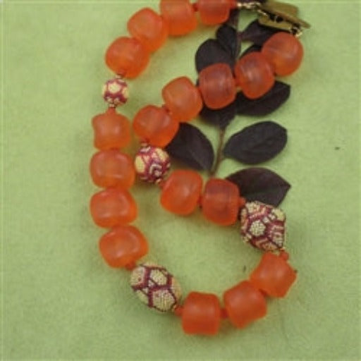 Chunky Large Bead Necklace in Orange Nuggets - VP's Jewelry