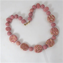 Fair Trade pink handmade Kazuri bead necklace