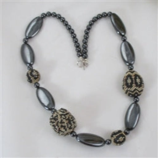 Handmade Beaded Bead & Hemitite gemstone bead necklace