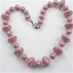 Pink handmade fair trade Kazuri bead necklace