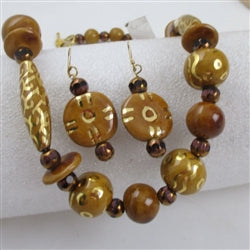 Fair Trade Honey Kazuri Necklace