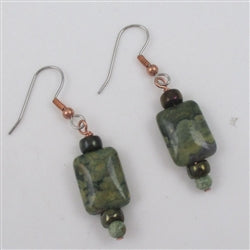 Gemstone Green bead earrings