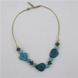Turquoise Rainforest Tagua Nut Necklace - VP's Jewelry 