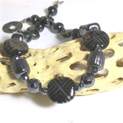 Buy Handcrafted Black Bead Kazuri Necklace in Handmade Fair Trade Bead