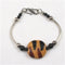 Black & Tan Kazuri Bead Bangle Bracelet