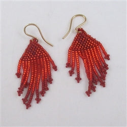 Fiesta Red Seed Bead Earrings - VP's Jewelry