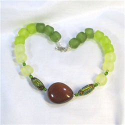 Buy green nugget necklace tagua nut. Big bold Look