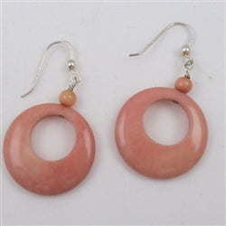 Pink hoop eco-friendly tagua nut earrings