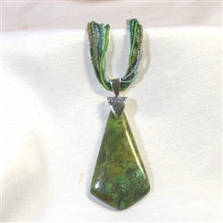 Prima Verde Pendant on Twisted Seed Bead Necklace - VP's Jewelry