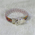 Multi-colored Braided Leather Bracelet with Buckle Clasp - VP's Jewelry 