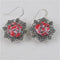 Red & Grey Drop Silver Earrings - VP's Jewelry