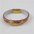 Gold Mermaid Red Circle Leather Bracelet - VP's Jewelry 