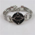 Black Crystal Rhinestone & Silver Bangle Bracelet - VP's Jewelry