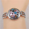 Pink Multi Crystal & Rhinestone On A Silver Bangle Bracelet - VP's Jewelry