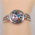 Pink Multi Crystal & Rhinestone On A Silver Bangle Bracelet - VP's Jewelry