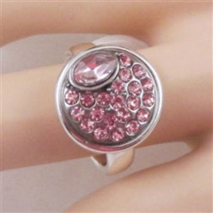 Delightful pink & silver fashion ring