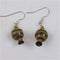 Tan & Black African Kazuri Drop Earrings - VP's Jewelry