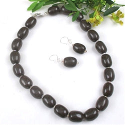 Classic Brown Necklace & Earrings Kazuri Fair Trade Beads - VP's Jewelry